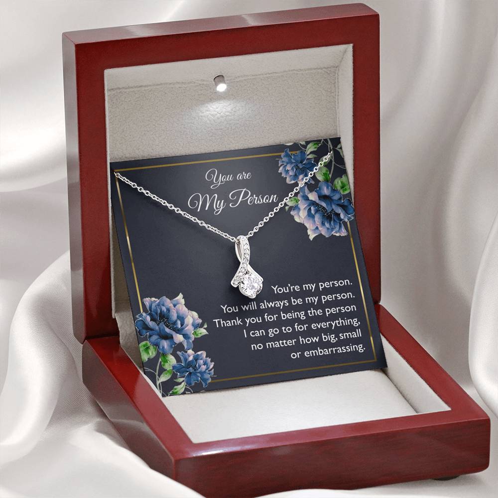 To My Girlfriend, You Are My Person, Alluring Beauty Necklace For Women, Anniversary Birthday Gifts From Boyfriend
