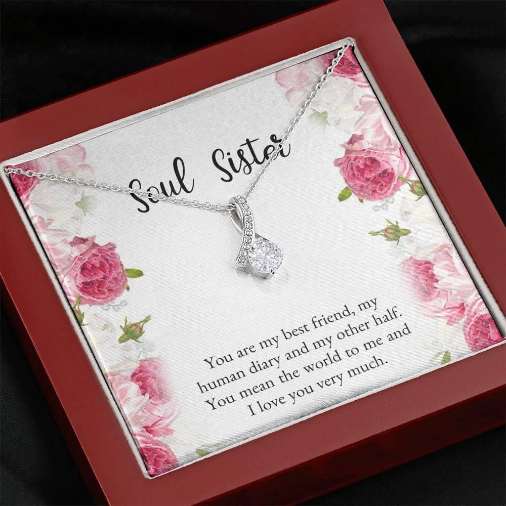 To My Best Friend Gifts, You Mean The World To Me, Alluring Beauty Necklace For Women, Birthday Present Idea From Bestie