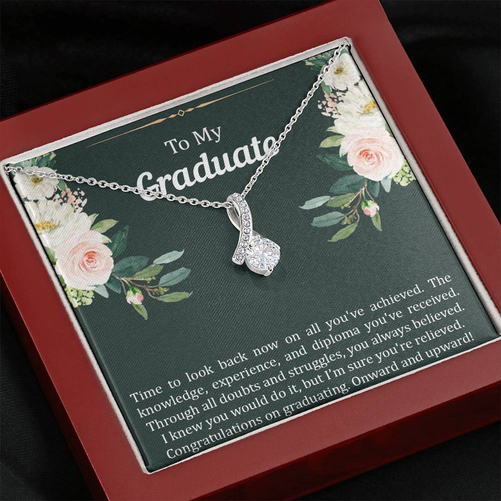 Graduation Gifts, Onward and Upward, Alluring Beauty Necklace For Women, College Preschool High School Graduation Present