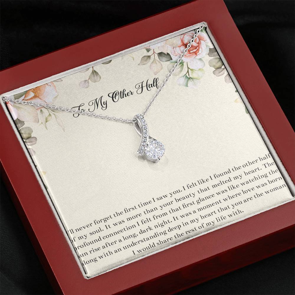 To My Wife, My Other Half, Alluring Beauty Necklace For Women, Anniversary Birthday Gifts From Husband