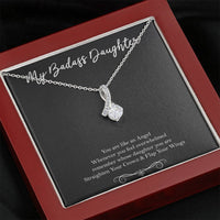 Load image into Gallery viewer, To My Badass Daughter Gifts, You Are Like An Angel, Alluring Beauty Necklace For Women, Birthday Present Idea From Mom
