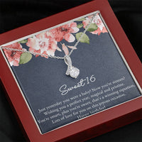 Load image into Gallery viewer, Daughter Alluring Beauty Necklace - Sweet 16 Design | 16th Birthday Gift
