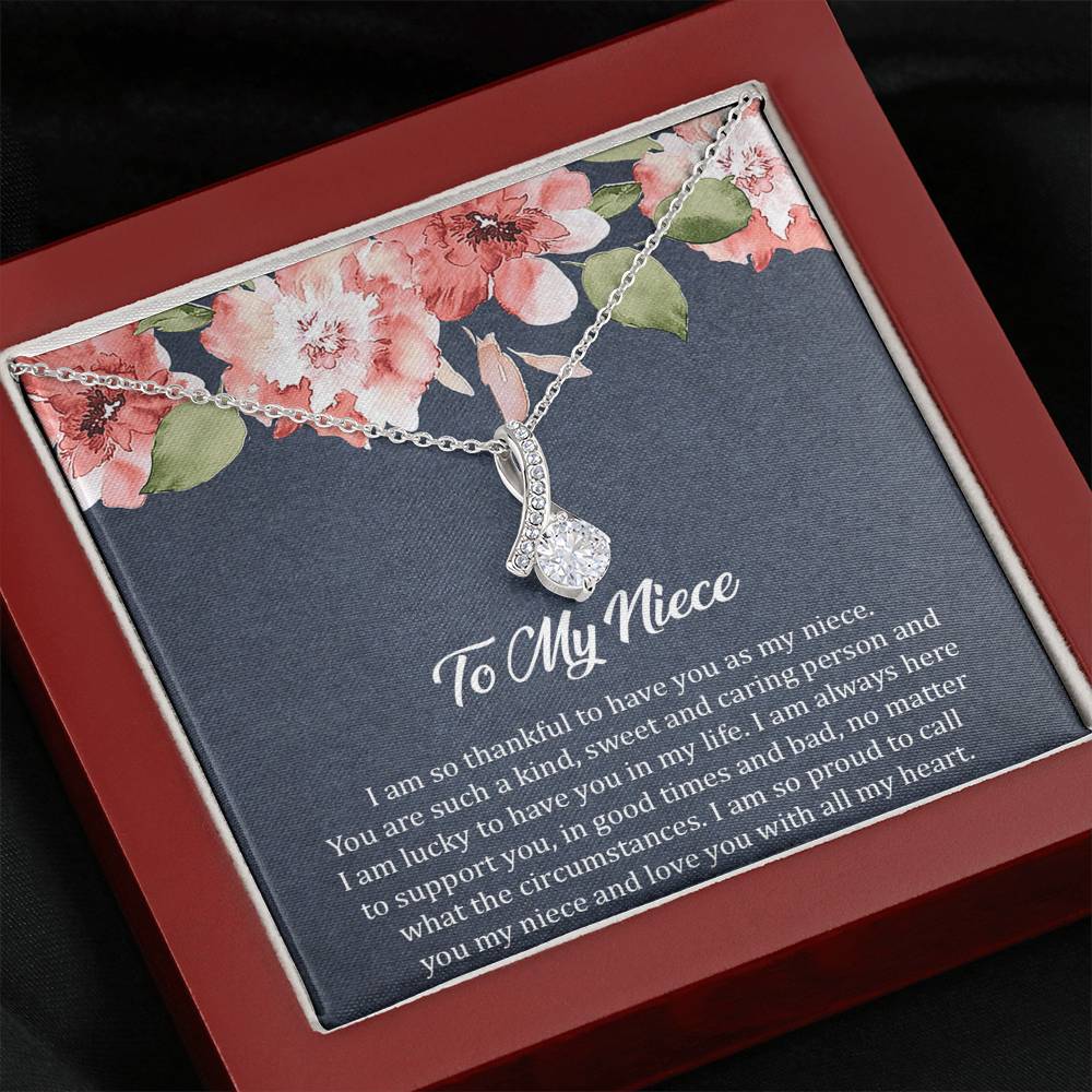 To My Niece  Gifts, I'm So Thankful, Alluring Beauty Necklace For Women, Birthday Present Ideas From Aunt Uncle