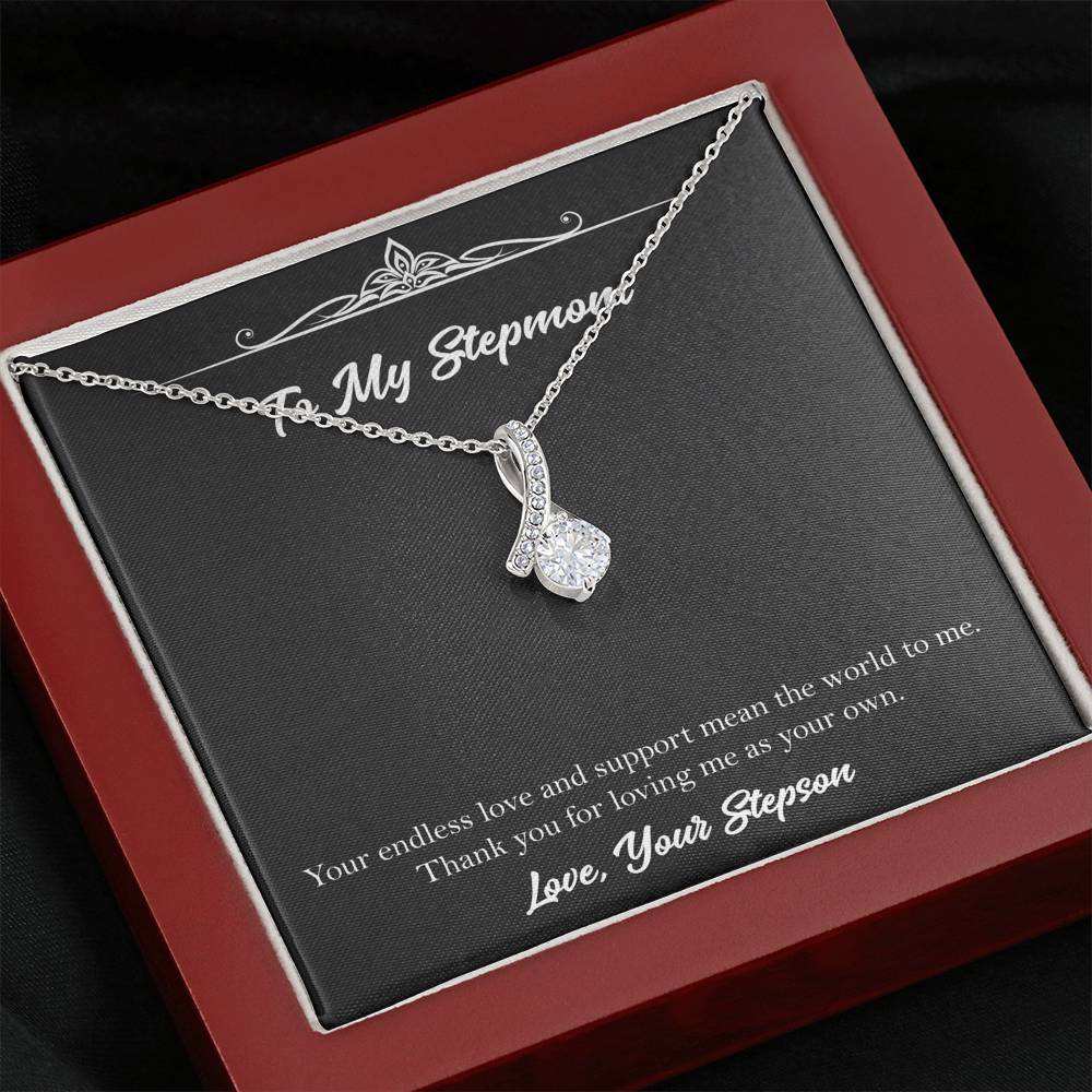 To My Stepmom Gifts, Your Endless Love And Support, Alluring Beauty Necklace For Women, Birthday Mothers Day Present From Stepson