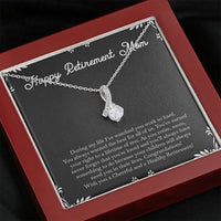 Load image into Gallery viewer, Mom Retirement Gifts, Never Forget, Happy Retirement Alluring Beauty Necklace For Women, Retirement Party Favor From Daughter Son
