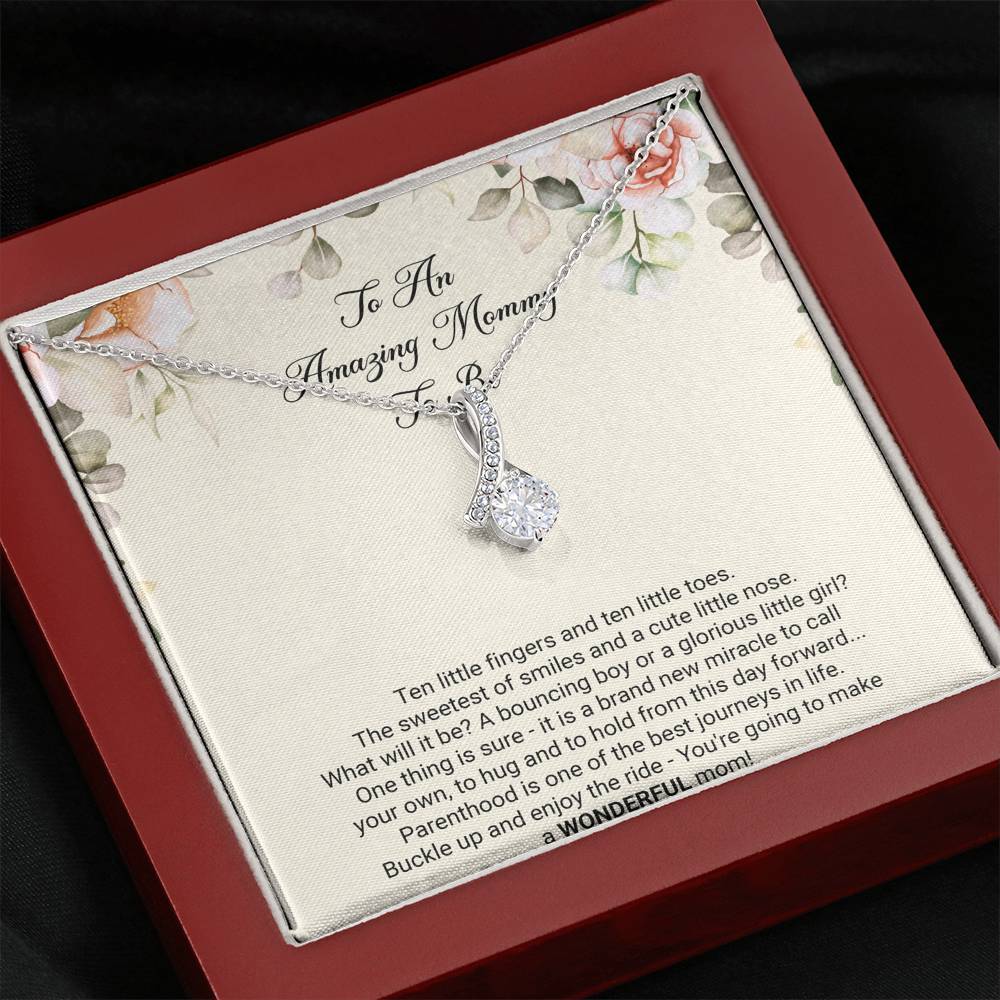 Gift for Expecting Mom, Brand New Miracle, Mom to Be Alluring Beauty Necklace For Women, Pregnancy Gift For New Mother