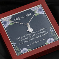 Load image into Gallery viewer, To My Aunt Gifts, Only An Aunt Can Give Hugs Like A Mother, Alluring Beauty Necklace For Women, Aunt Birthday Present From Niece Nephew
