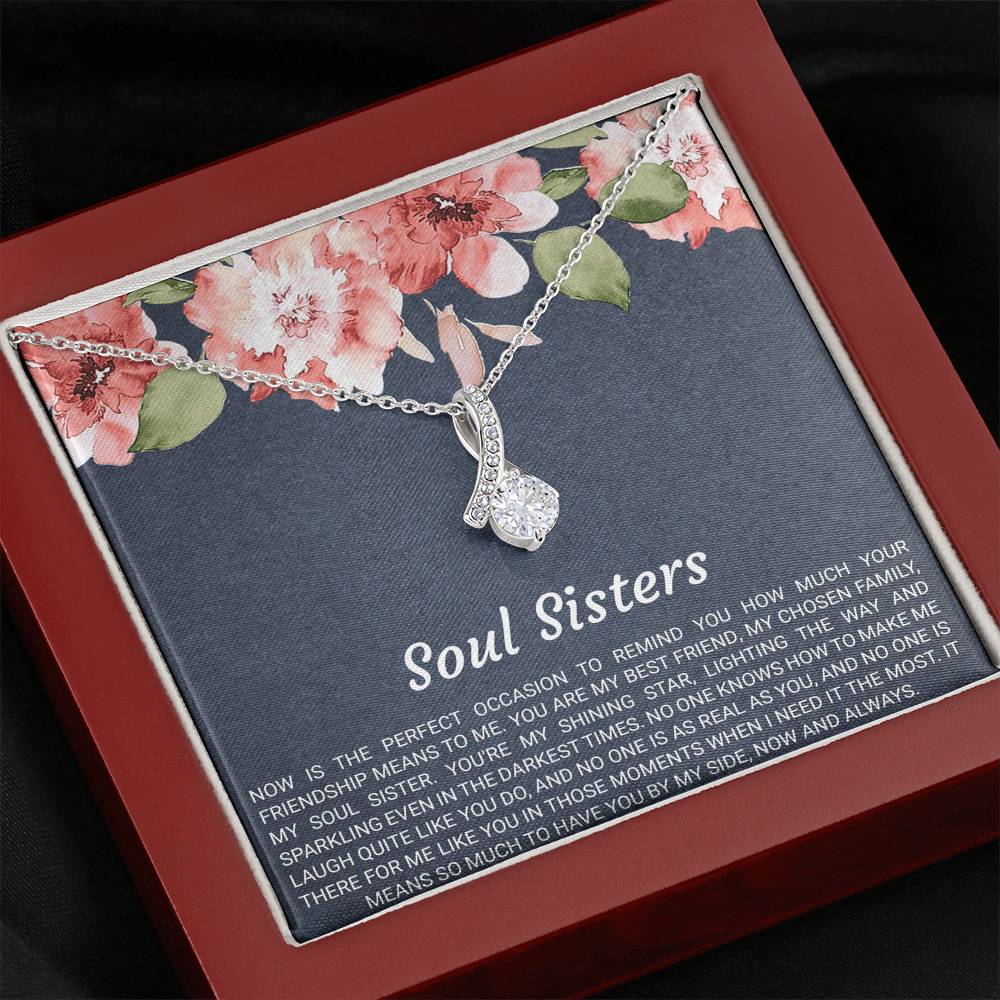 To My Best Friend Gifts, Soul Sisters, Alluring Beauty Necklace For Women, Birthday Present Idea From Bestie