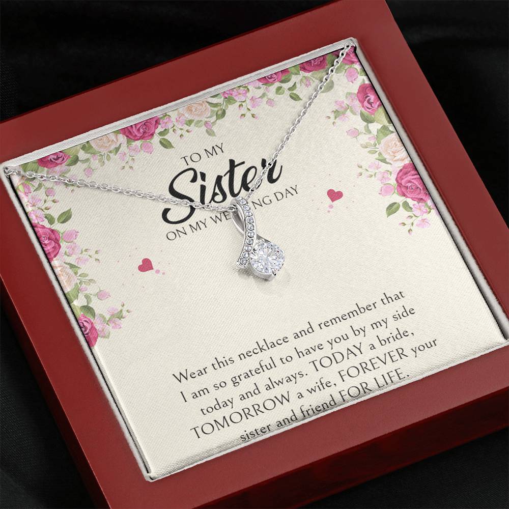 Sister of the Bride Gifts, I Am So Grateful To Have You, Alluring Beauty Necklace For Women, Wedding Day Thank You Ideas From Bride