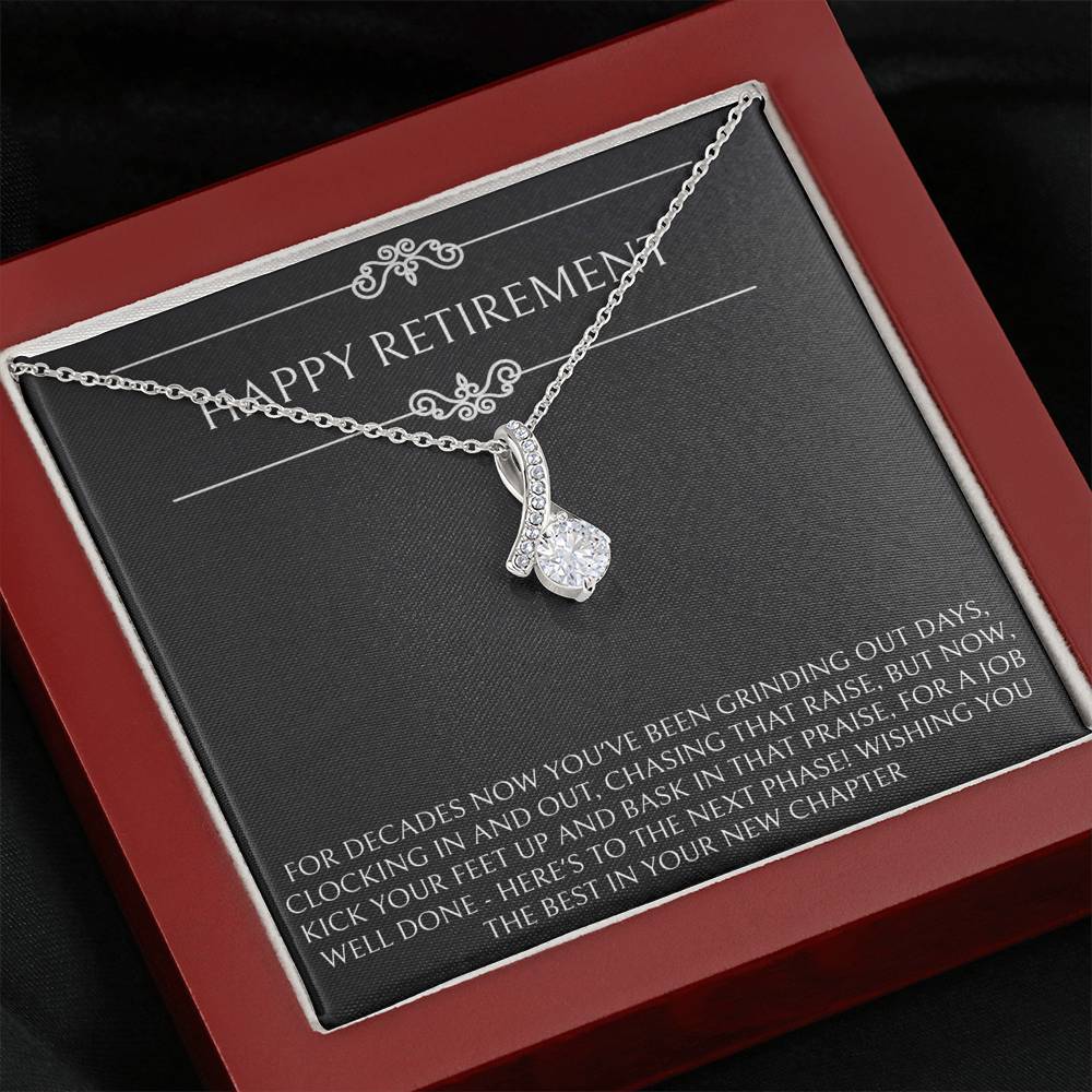 Retirement Gifts, Job Well Done, Happy Retirement Alluring Beauty Necklace For Women, Retirement Party Favor From Friends Coworkers