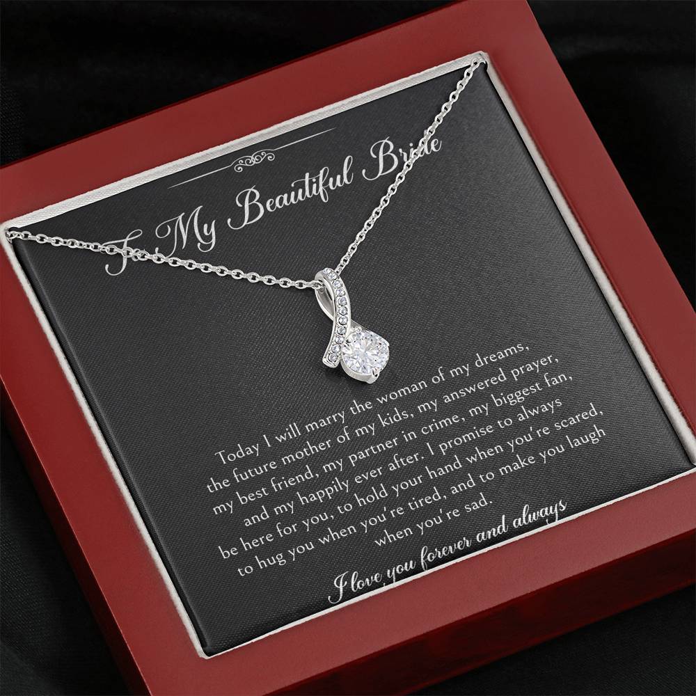 To My Bride Gifts, I Love You Forever And Always, Alluring Beauty Necklace For Women, Wedding Day Thank You Ideas From Groom