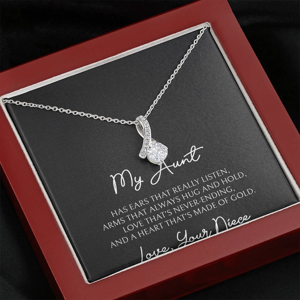 To My Aunt Gifts, Love That's Never Ending, Alluring Beauty Necklace For Women, Birthday Present Idea From Niece