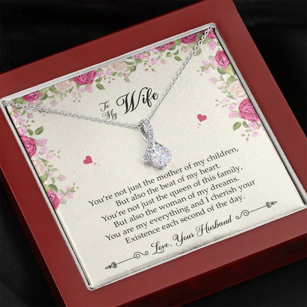 To My Wife, You Are My Everything, Alluring Beauty Necklace For Women, Anniversary Birthday Gifts From Husband