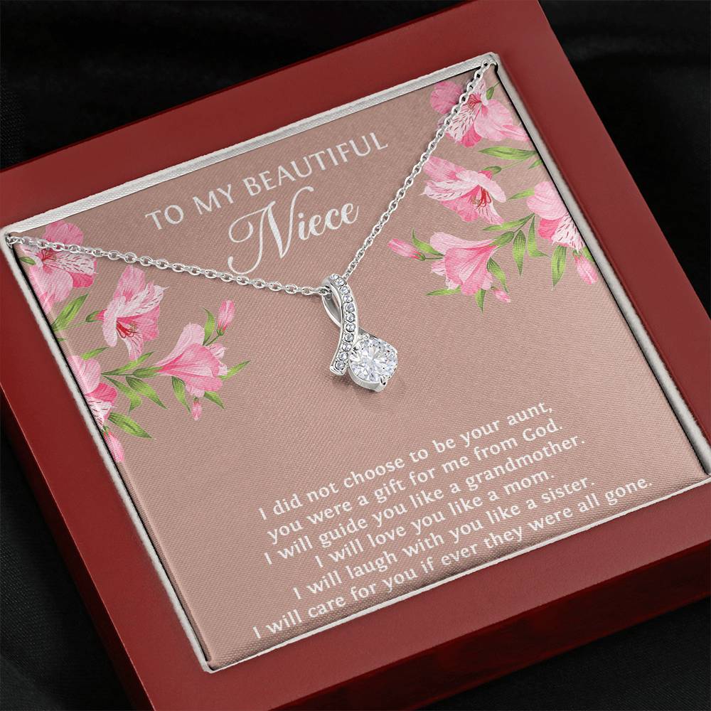To My Niece  Gifts, You Were A Gift For Me From God, Alluring Beauty Necklace For Women, Birthday Present Idea From Aunt