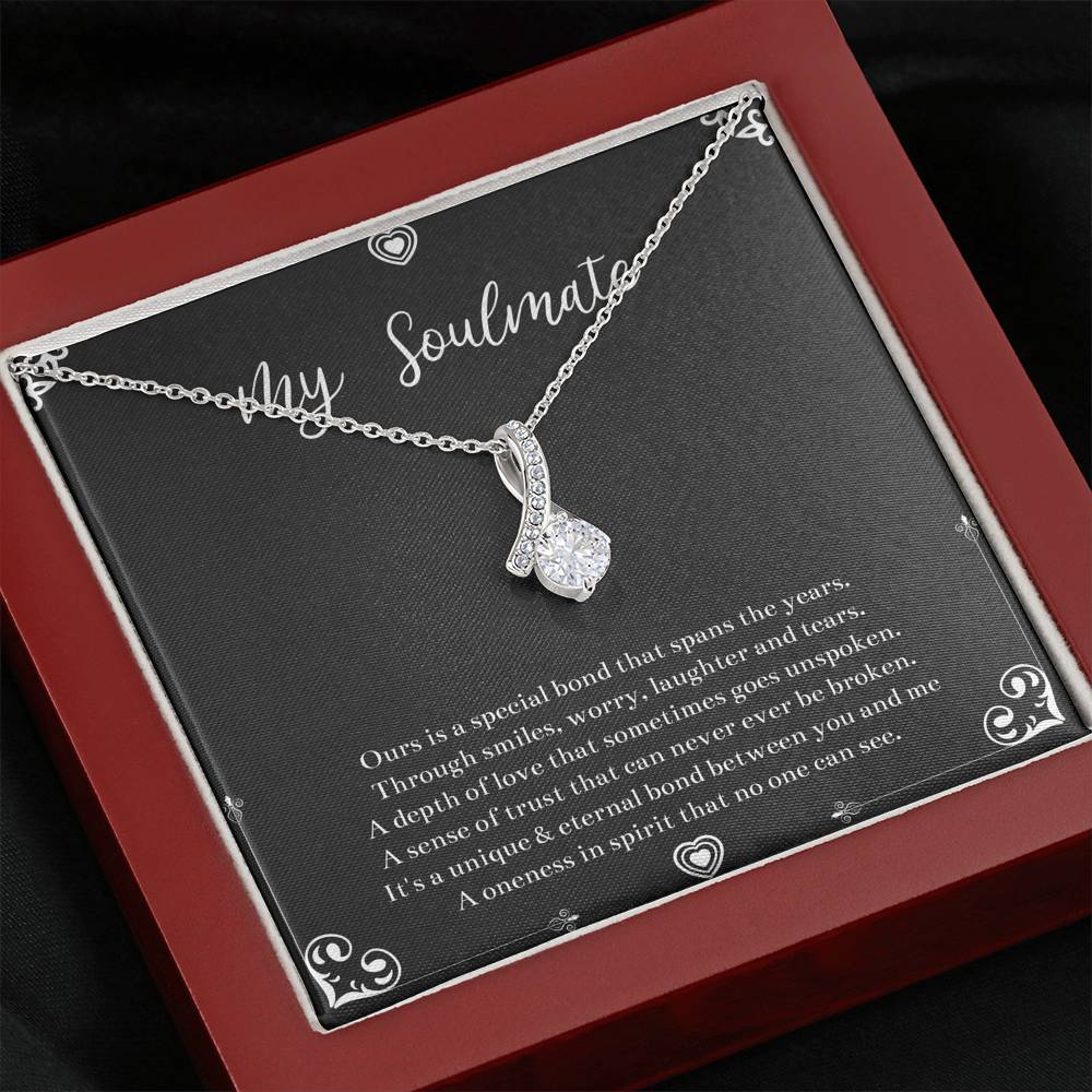 To My Soulmate, Our Special Bond Spans The Years, Alluring Beauty Necklace For Girlfriend, Anniversary Birthday Valentines Day Gifts From Boyfriend