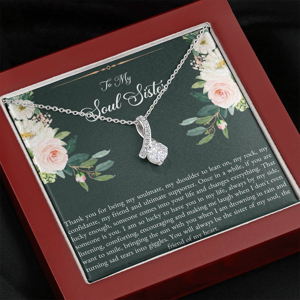 To My Best Friend Gifts, To My Soul Sister, Alluring Beauty Necklace For Women, Birthday Present Idea From Bestie