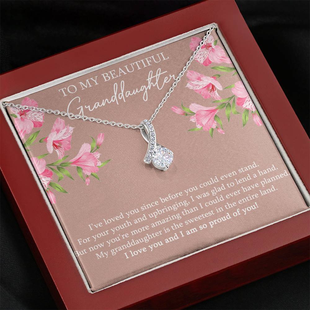 To My Granddaughter Gifts, I’ve Loved You Since Before, Alluring Beauty Necklace For Women, Birthday Present Idea From Grandma Grandpa