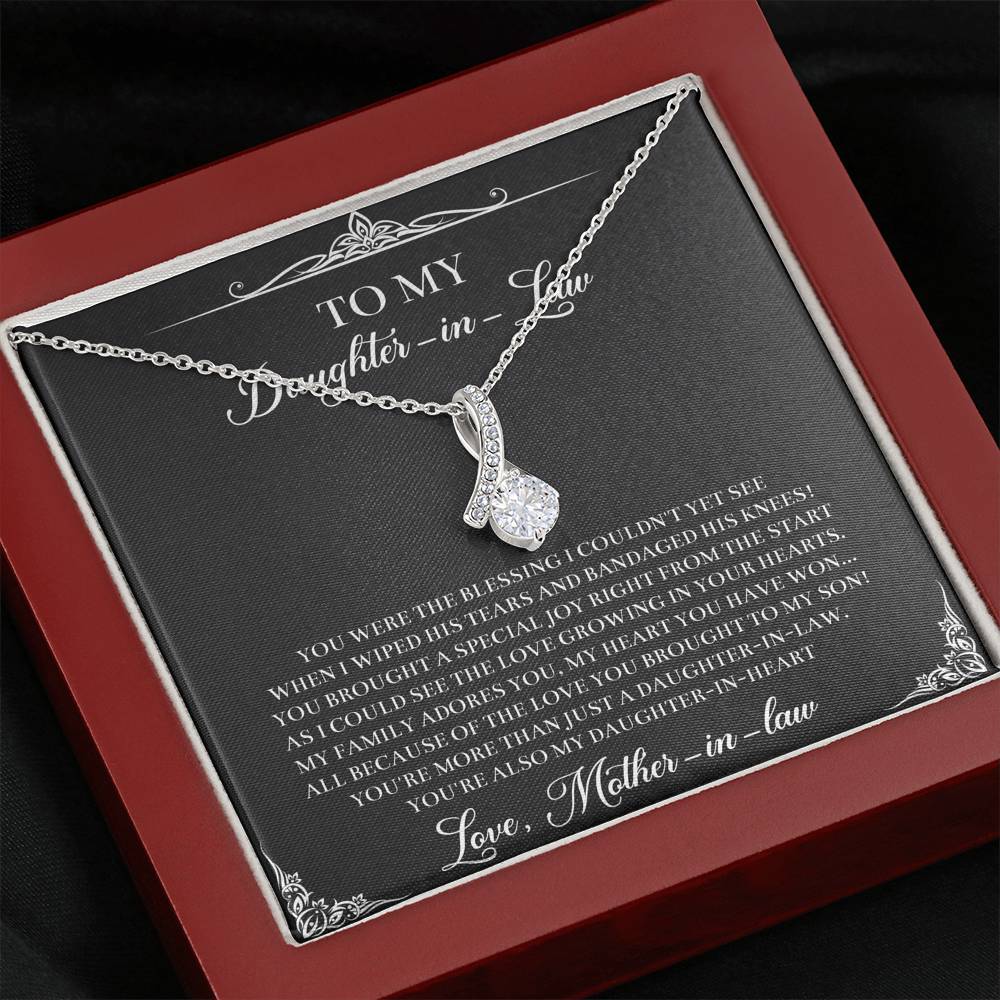 To My Daughter-in-law Gifts, The Blessing I Couldn't See, Alluring Beauty Necklace For Women, Birthday Present Idea From Mother-in-law