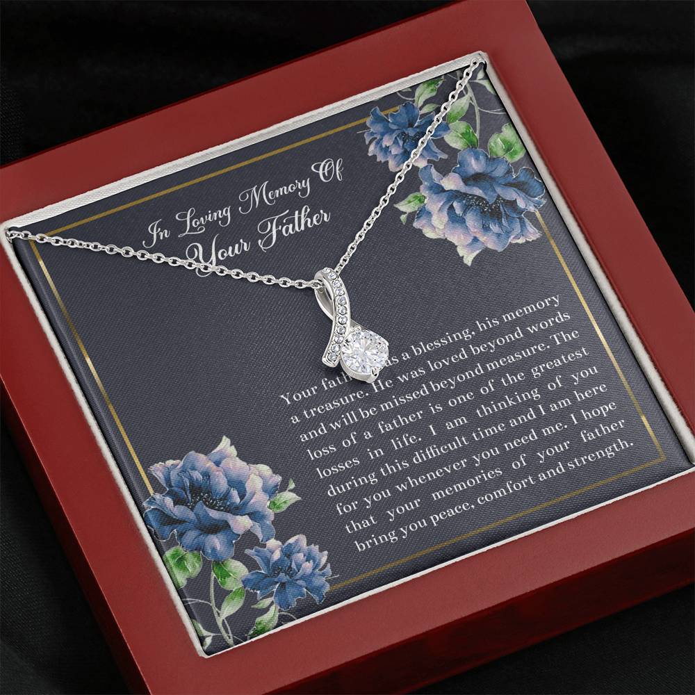 Loss of Father Gifts, In Loving Memory, Sympathy Alluring Beauty Necklace For Loss of Father, Memorial Sorry For Your Loss Present