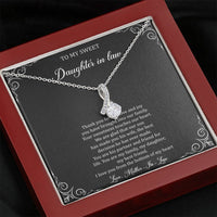 Load image into Gallery viewer, To My Daughter in Law Gifts, Thank You For The Love And Joy, Alluring Beauty Necklace For Women, Birthday Present Idea From Mother-in-law
