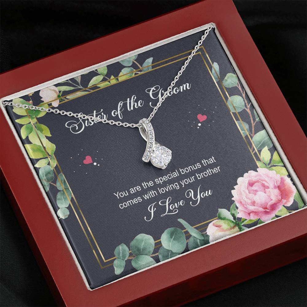 Sister of the Groom Gifts, You Are The Special Bonus, Alluring Beauty Necklace For Women, Wedding Day Thank You Ideas From Bride