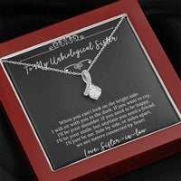 Load image into Gallery viewer, To My Unbiological Sister Gifts, Sisters Connected By Heart, Alluring Beauty Necklace For Women, Birthday Present Idea From Sister-in-law
