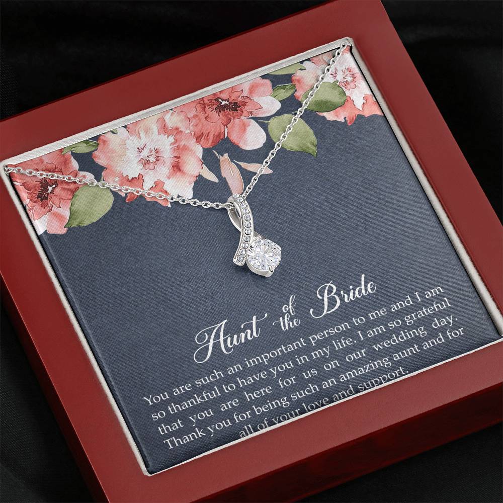 Aunt of the Bride Gifts, You Are Important To Me, Alluring Beauty Necklace For Women, Wedding Day Thank You Ideas From Bride