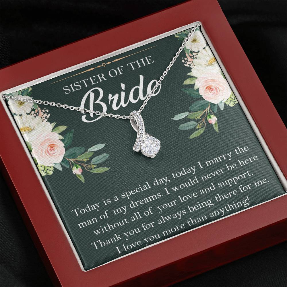 Sister of the Bride Gifts, Thank You for Being There, Alluring Beauty Necklace For Women, Wedding Day Thank You Ideas From Bride