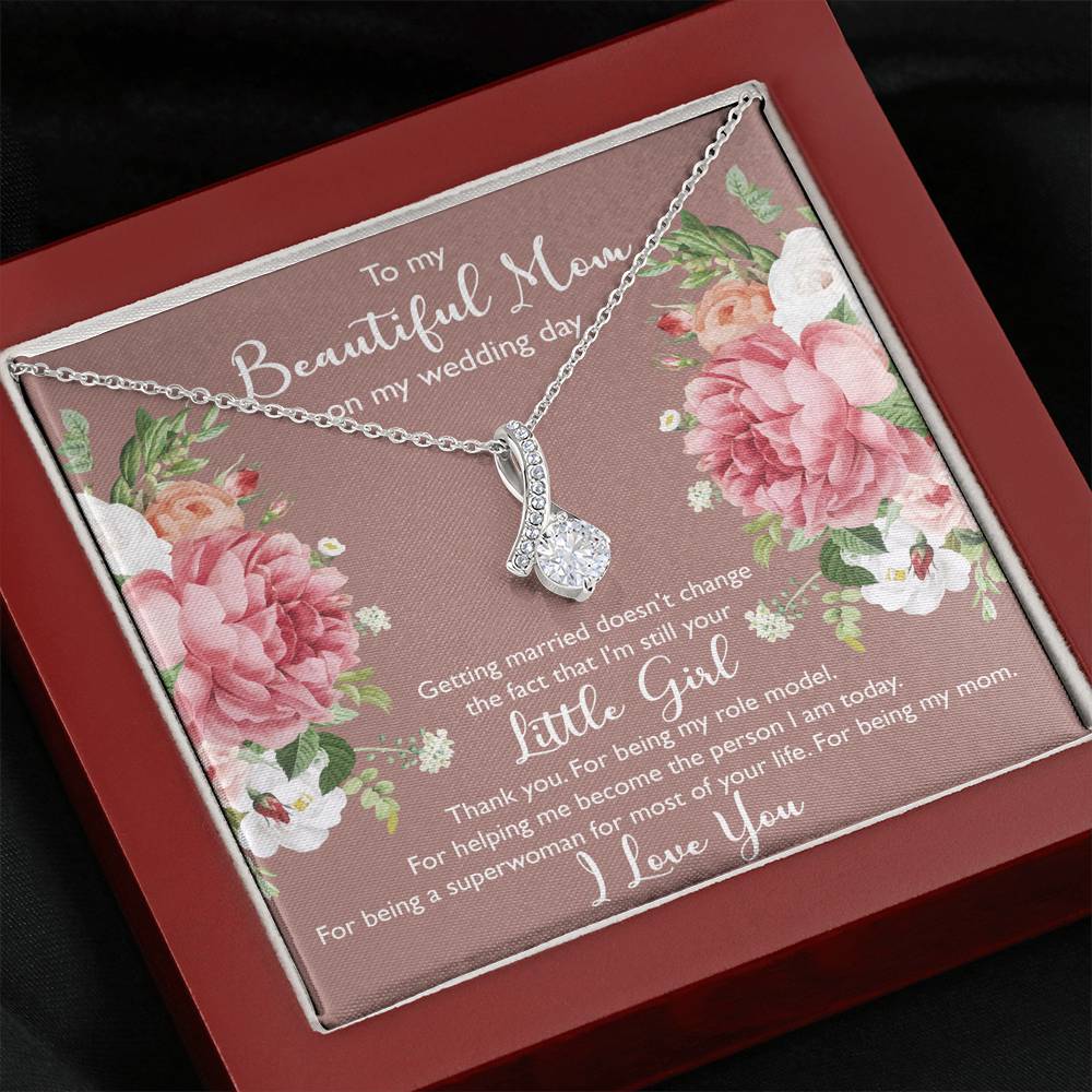 To My Mom Gifts, Thank You, Alluring Beauty Necklace For Women, Wedding Day Thank You Ideas From Daughter