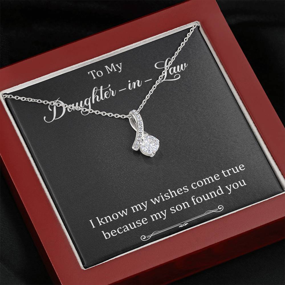 To My Daughter-in-law Gifts, I Know My Wishes Come True, Alluring Beauty Necklace For Women, Birthday Present Idea From Mother-in-law