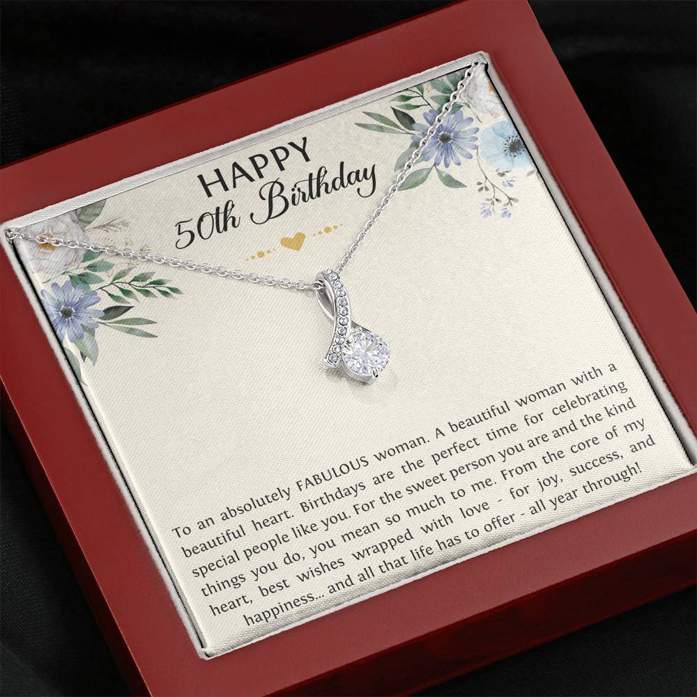 Fabulous Woman Alluring Beauty Necklace - Happy 50th Birthday | Unique Gift