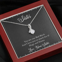Load image into Gallery viewer, To My Badass Sister Gifts, Hugs And Kisses, Alluring Beauty Necklace For Women, Birthday Present Idea From Sister
