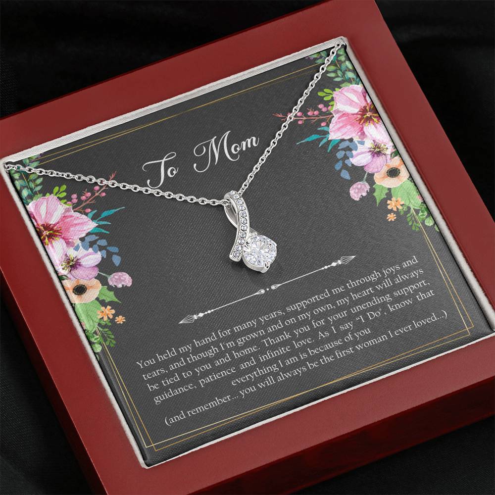 Mom of the Groom Gifts, First Woman I Ever Loved, Alluring Beauty Necklace For Women, Wedding Day Thank You Ideas From Groom