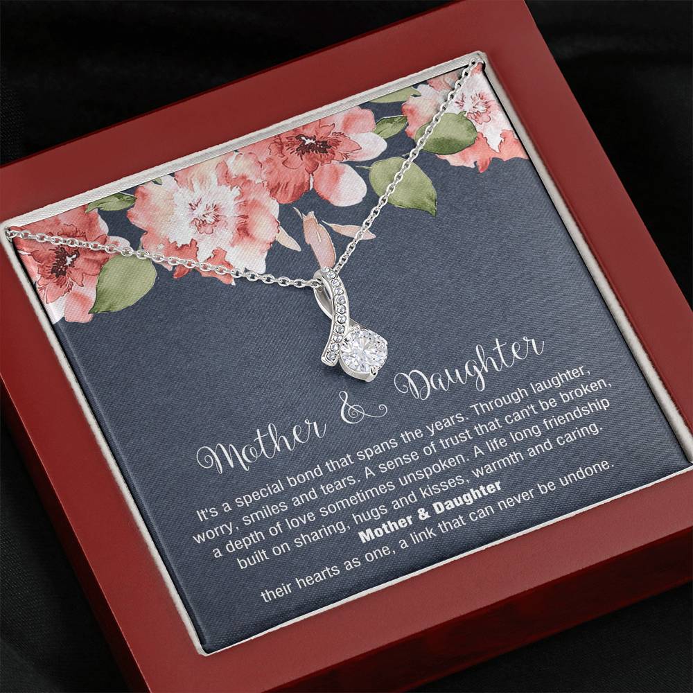 To My Mom Gifts, Mother and Daughter Bond, Alluring Beauty Necklace For Women, Birthday Mothers Day Present From Daughter