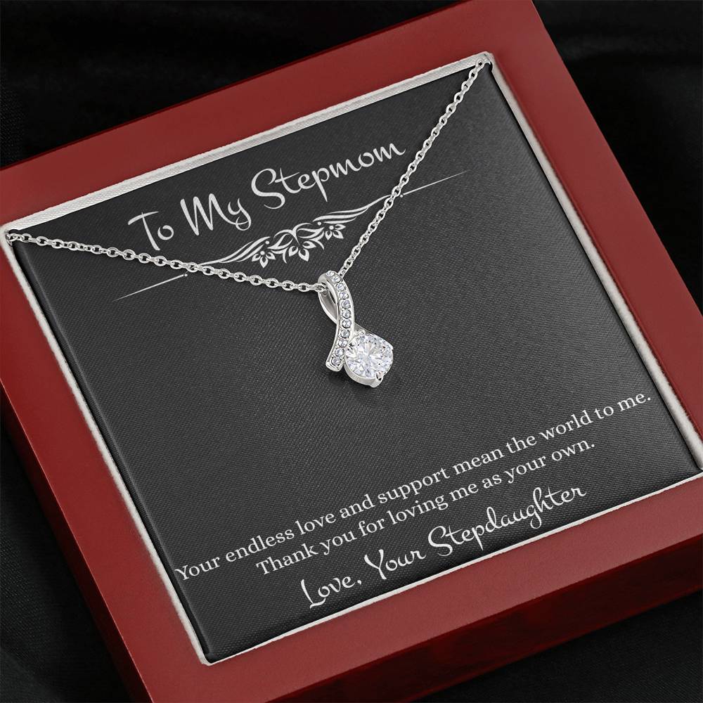 To My Stepmom Gifts, Your Endless Love And Support, Alluring Beauty Necklace For Women, Birthday Mothers Day Present From Stepdaughter