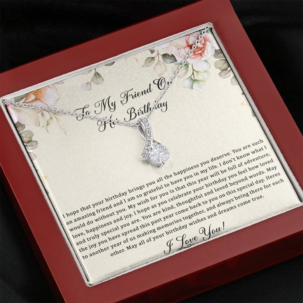 Birthday Gifts For Women, May Your Wishes Come True, Alluring Beauty Necklace, Happy Birthday Message Card Jewelry For Friend