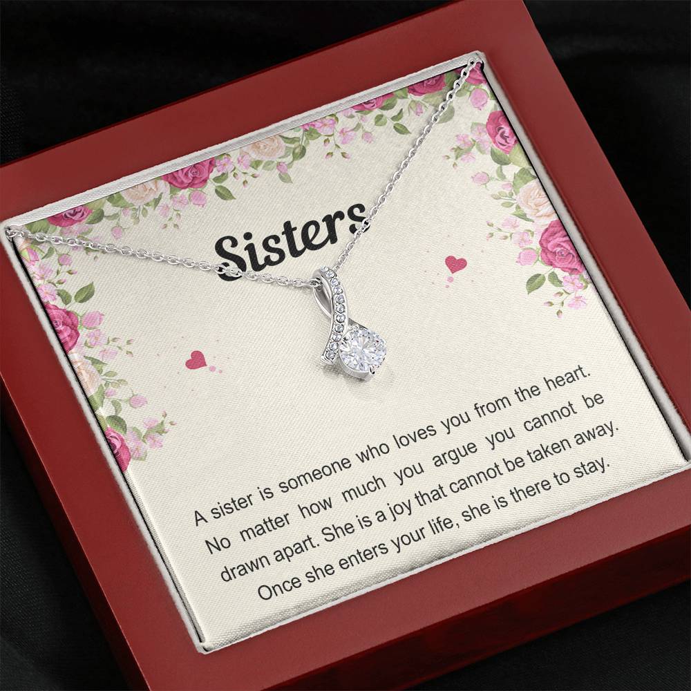 To My Sister Gifts, Someone Who Loves You From The Heart, Alluring Beauty Necklace For Women, Birthday Present Idea From Sister Brother