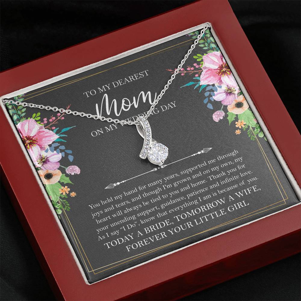 Mom of the Bride Gifts, You Held My Hand for Many Years, Alluring Beauty Necklace For Women, Wedding Day Thank You Ideas From Bride
