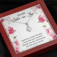Load image into Gallery viewer, To My Sister-in-law Gifts, I Gained A Sister, Alluring Beauty Necklace For Women, Birthday Present Idea From Sister
