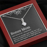 Load image into Gallery viewer, To My Bonus Mom Gifts, Thank You For All The Love, Alluring Beauty Necklace For Women, Birthday Mothers Day Present From Bonus Daughter
