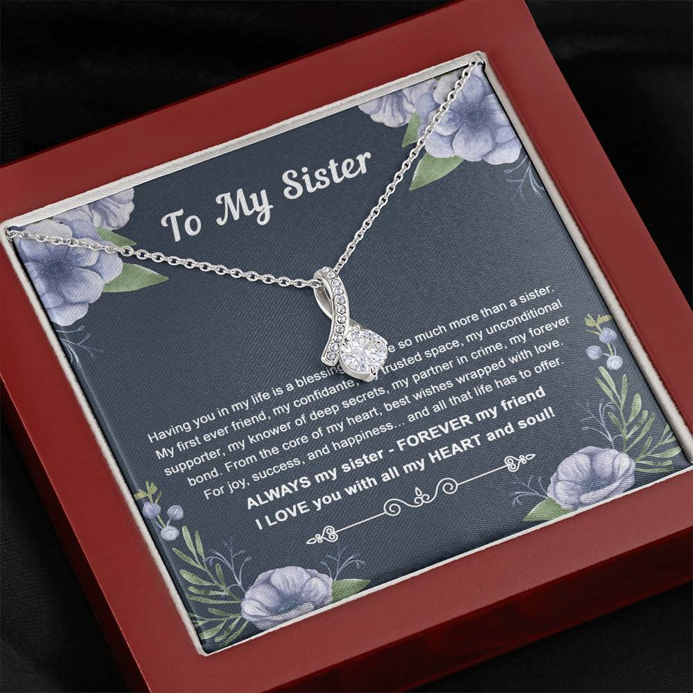 To My Sister Gifts, Having You In My Life Is A Blessing, Alluring Beauty Necklace For Women, Birthday Present Idea From Sister
