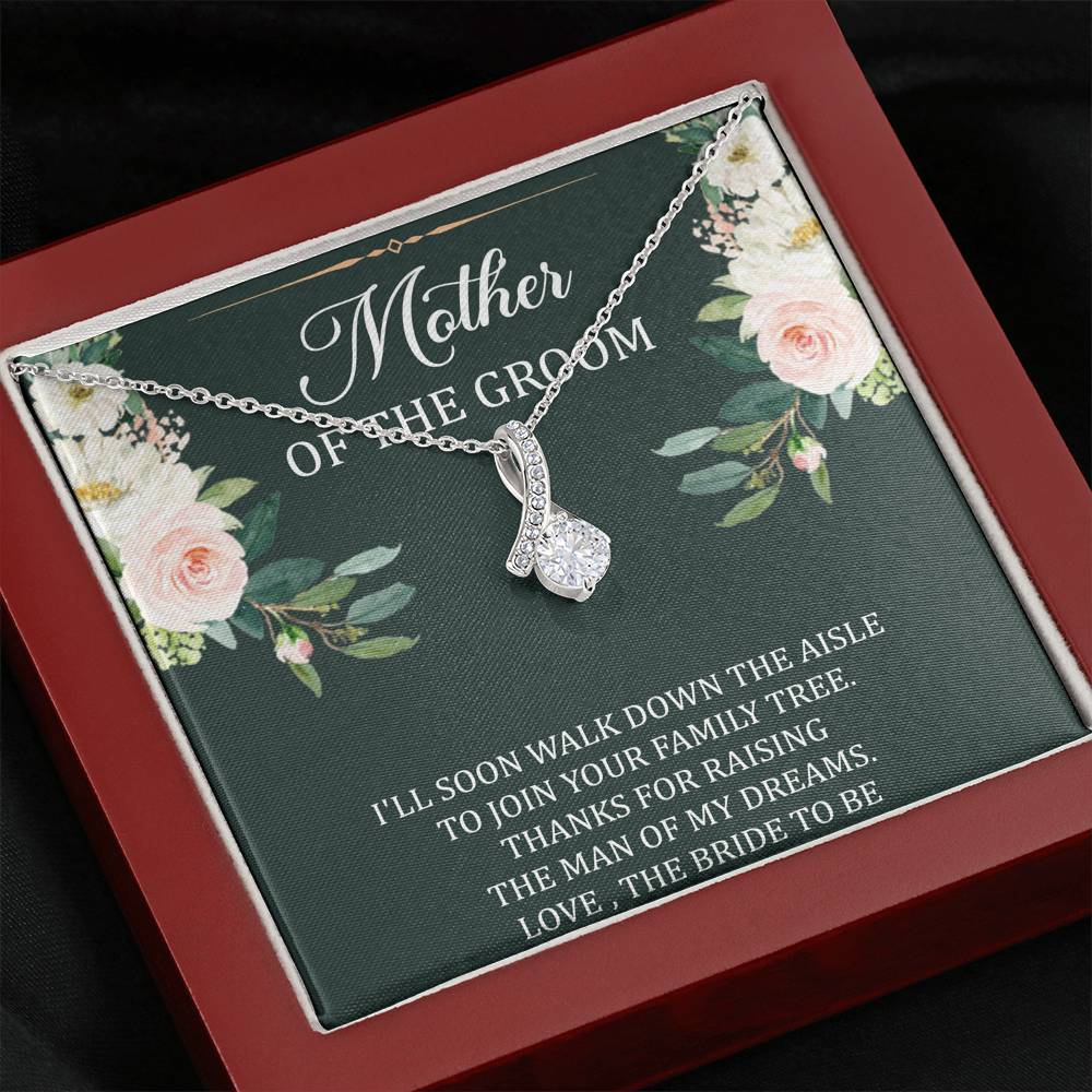 To My Mom of the Bride Gifts, I'll Soon Walk Down The Aisle, Alluring Beauty Necklace For Women, Wedding Day Thank You Ideas From Groom