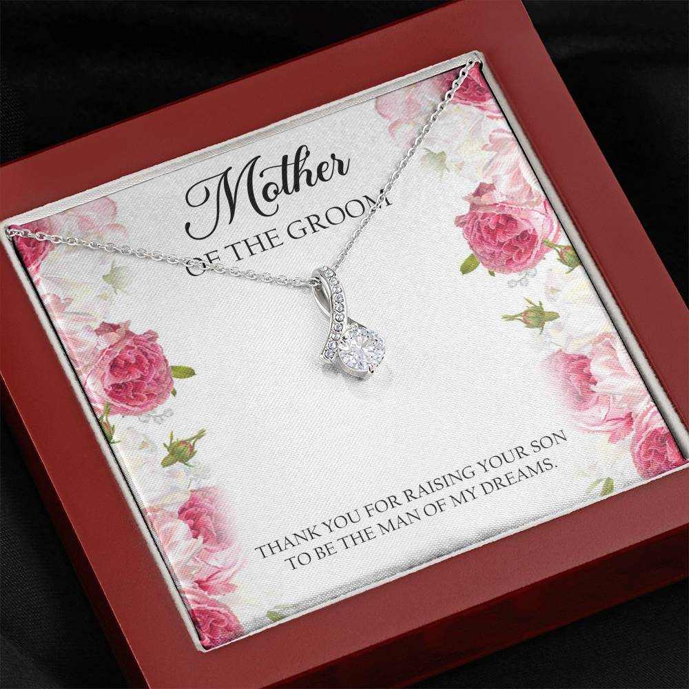 Mom of the Groom Gifts, Thank You For Raising Your Son, Alluring Beauty Necklace For Women, Wedding Day Thank You Ideas From Bride