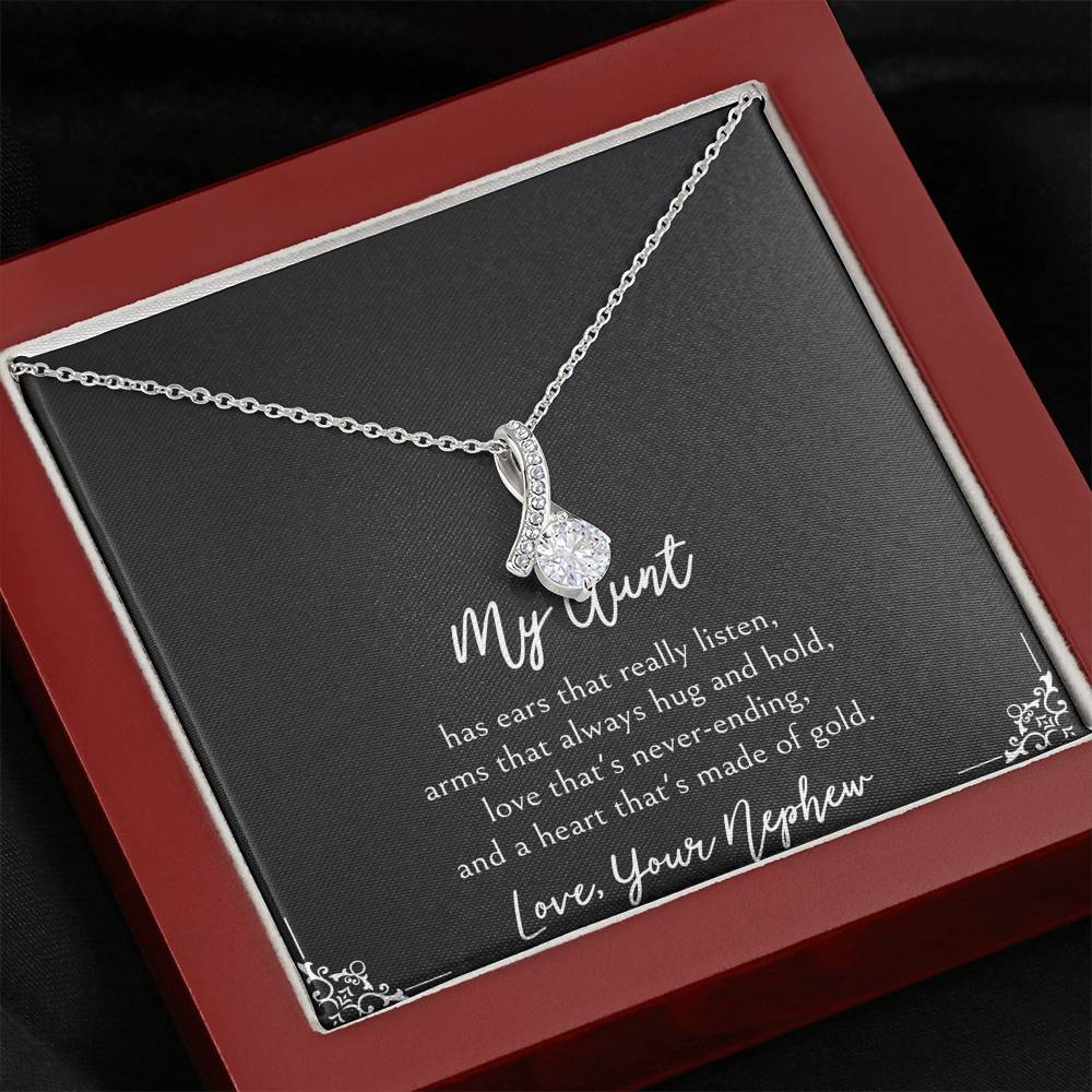 To My Aunt Gifts, Love That's Never Ending, Alluring Beauty Necklace For Women, Birthday Present Idea From Nephew