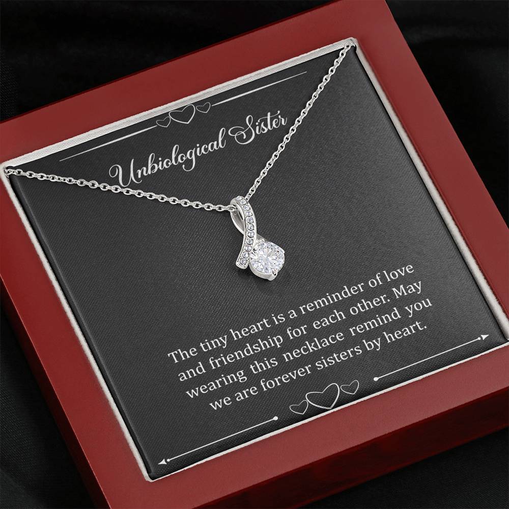 To My Unbiological Sister Gifts, Reminder of Love, Alluring Beauty Necklace For Women, Birthday Present Idea From Sister-in-law