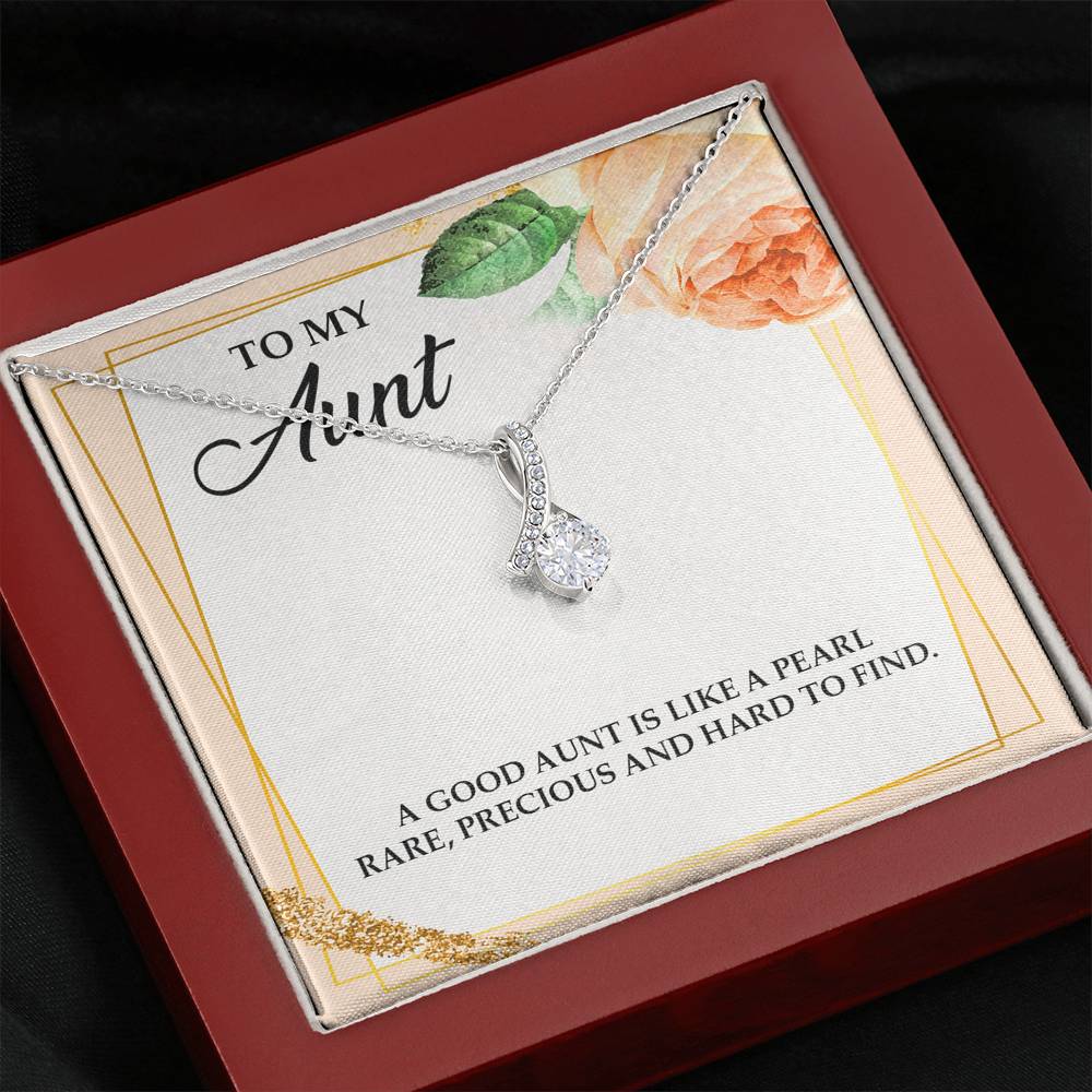 To My Aunt Gifts, A Good Aunt is Like a Pearl, Alluring Beauty Necklace For Women, Aunt Birthday Present From Niece Nephew