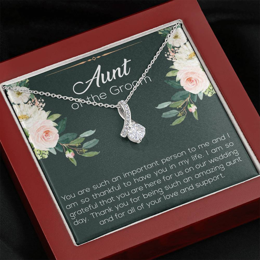 Aunt of the Groom Gifts, You're an Important Person To Me, Alluring Beauty Necklace For Women, Wedding Day Thank You Ideas From Groom