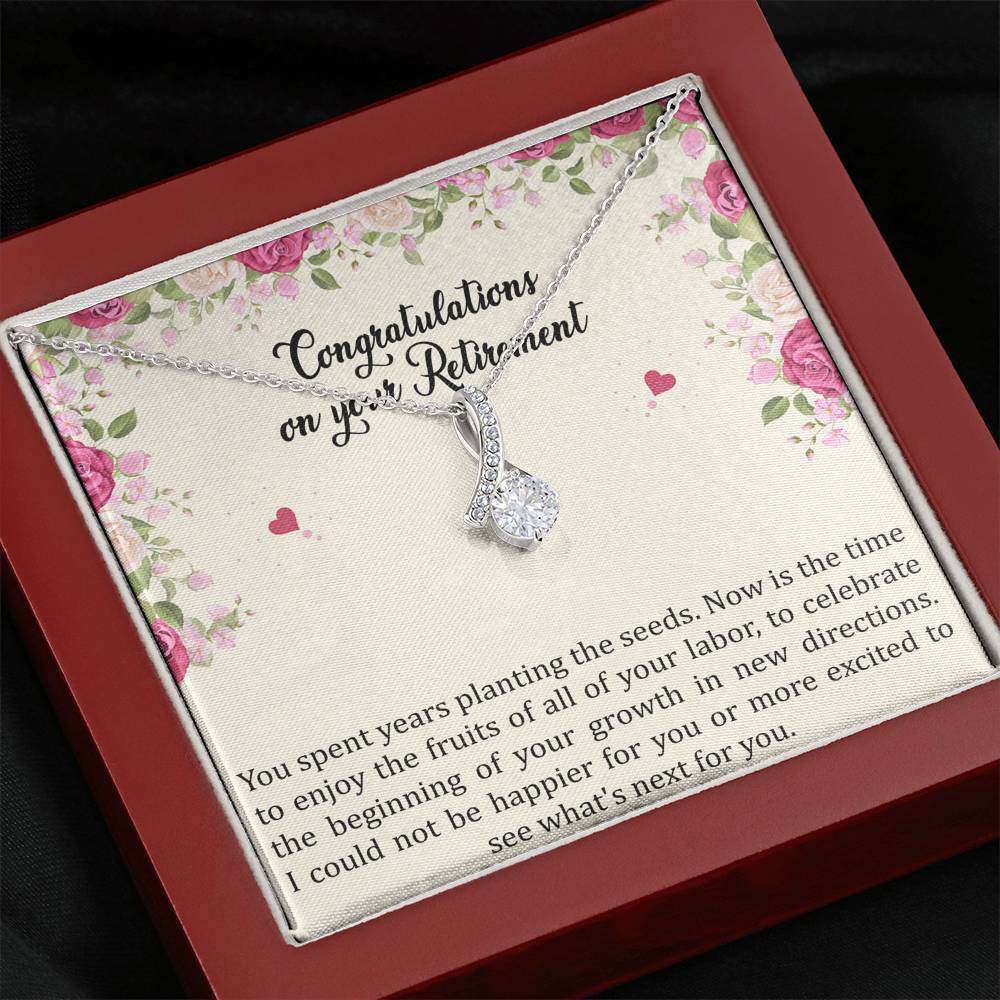 Retirement Gifts, Fruit of Your Labor, Happy Retirement Alluring Beauty Necklace For Women, Retirement Party Favor From Friends Coworkers
