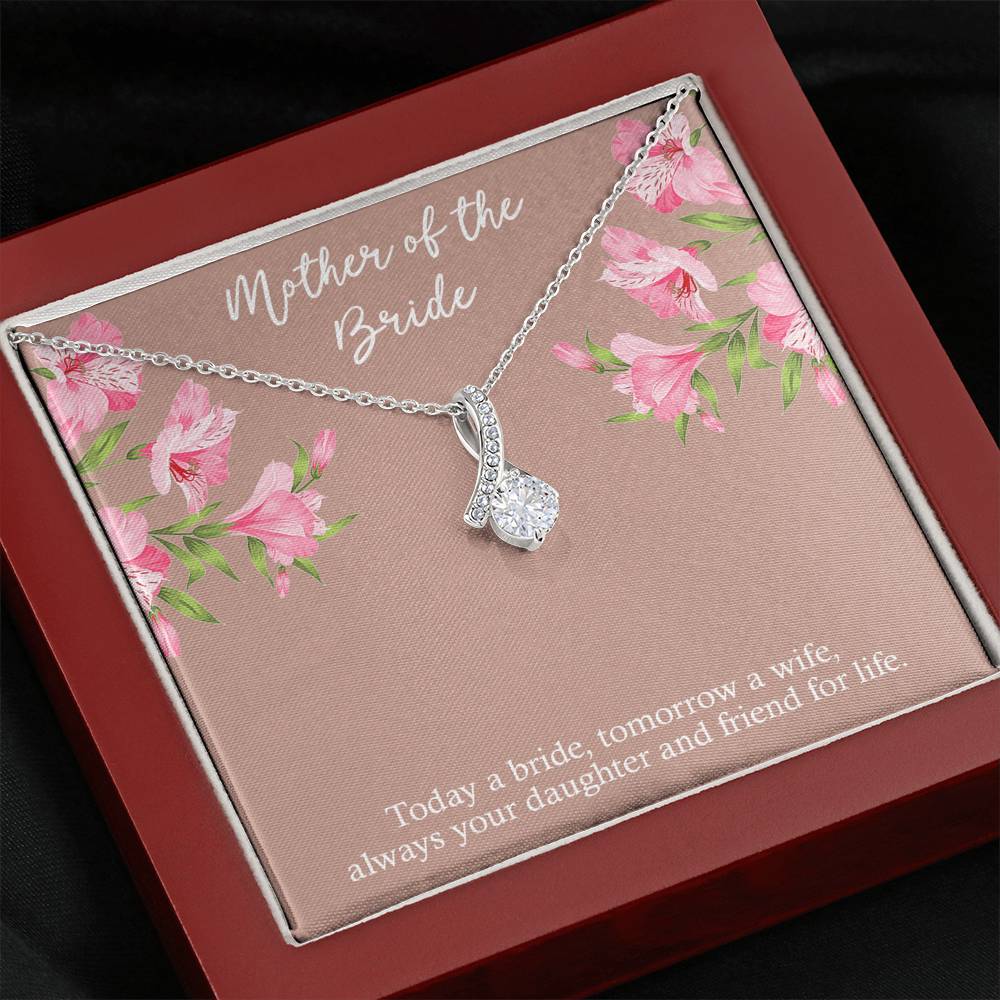 To My Mom of the Bride Gifts, Always Your Daughter, Alluring Beauty Necklace For Women, Wedding Day Thank You Ideas From Bride