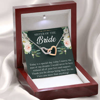 Load image into Gallery viewer, Sister of the Bride Gifts, Thank You for Being There, Interlocking Heart Necklace For Women, Wedding Day Thank You Ideas From Bride
